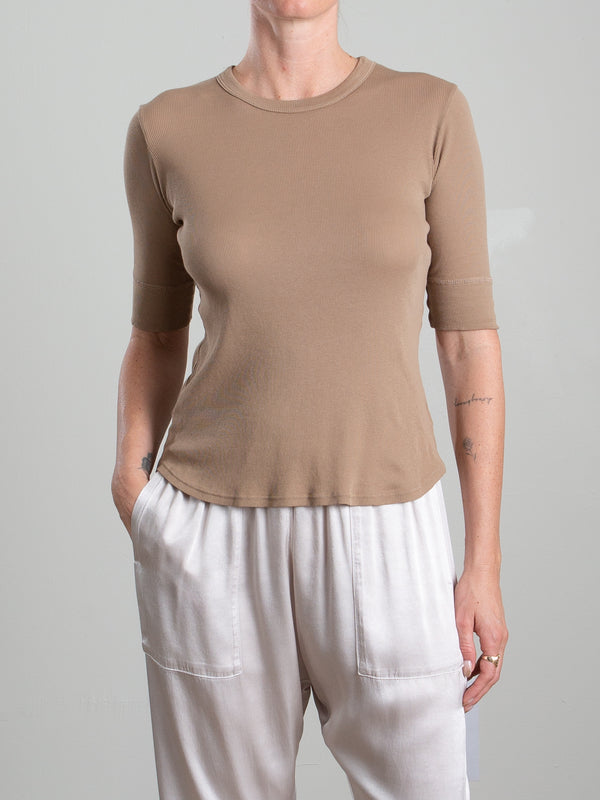 Giada Slim Crew in Lightweight Rib - Foundation