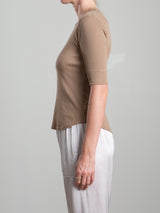 Giada Slim Crew in Lightweight Rib - Foundation