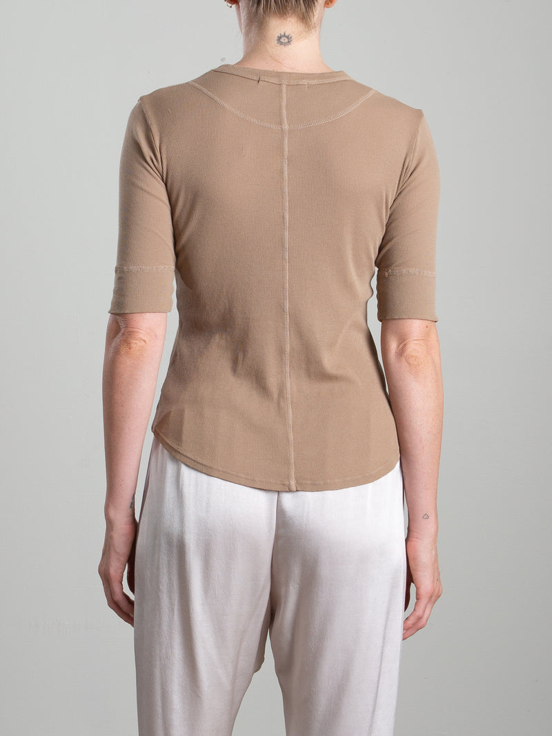 Giada Slim Crew in Lightweight Rib - Foundation