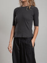 Giada Slim Crew in Lightweight Rib - Vintage Black