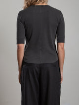 Giada Slim Crew in Lightweight Rib - Vintage Black