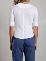 Giada Slim Crew in Lightweight Rib - White