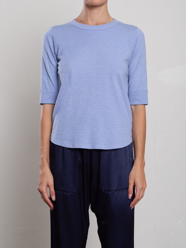 Giada Slim Crew in Supima Slub - Blue Jay