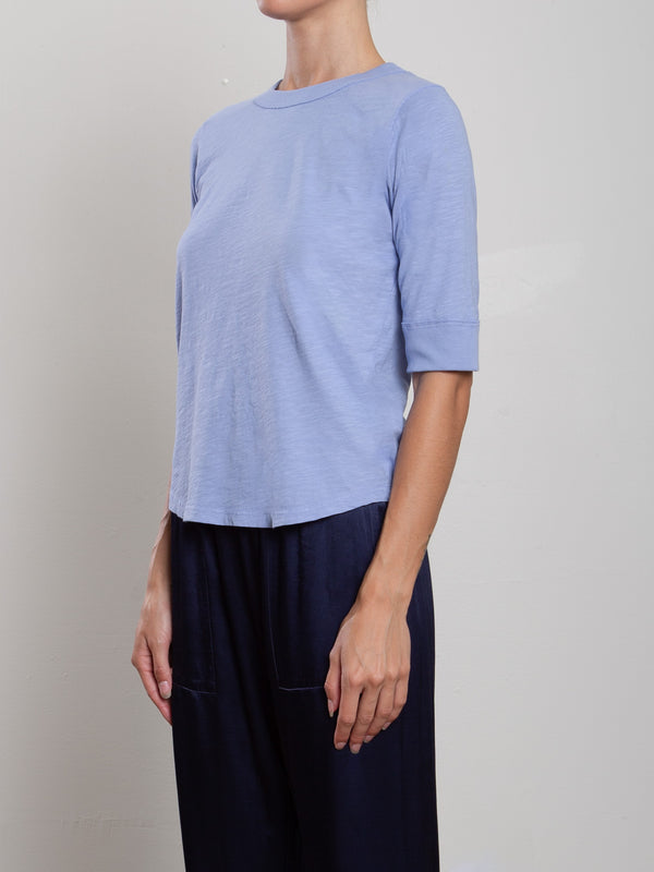 Giada Slim Crew in Supima Slub - Blue Jay