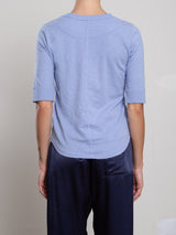 Giada Slim Crew in Supima Slub - Blue Jay