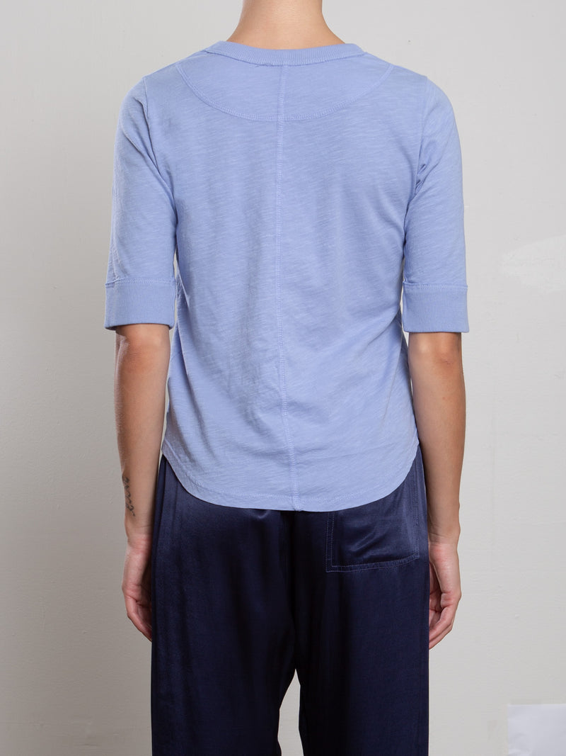 Giada Slim Crew in Supima Slub - Blue Jay