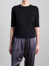 Giada Slim Crew in Supima Slub - Black