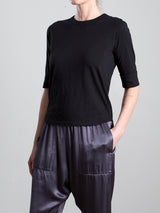 Giada Slim Crew in Supima Slub - Black