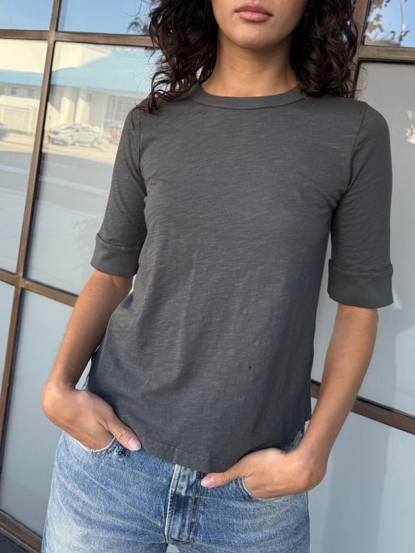 Giada Slim Crew in Supima Slub - Lava