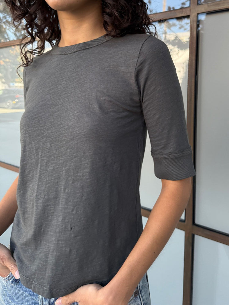 Giada Slim Crew in Supima Slub - Lava