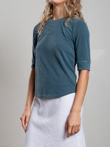 Giada Slim Crew in Supima Slub - Sea
