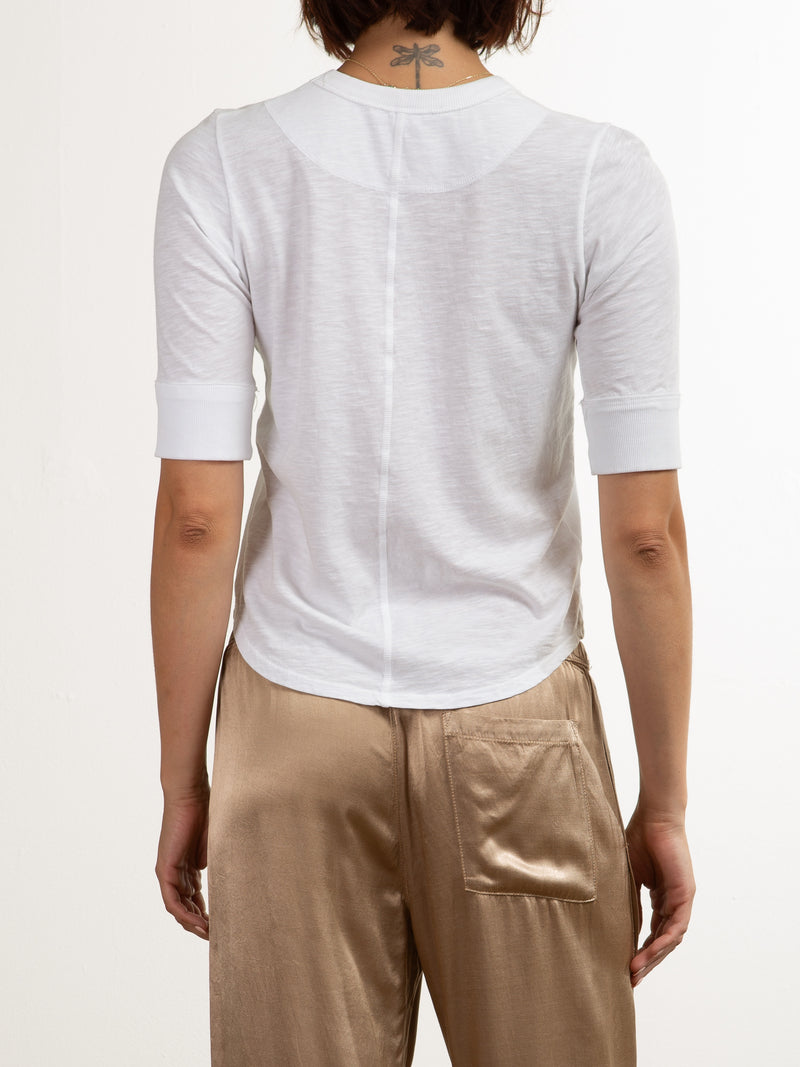 Giada Slim Crew in Supima Slub - White