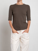 Giada Slim Crew in Thermal - Moss