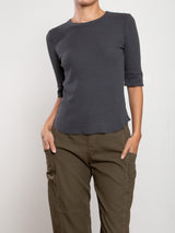 Giada Slim Crew in Thermal - Vintage Black