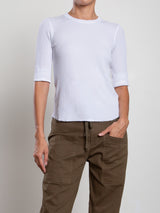 Giada Slim Crew in Thermal - White