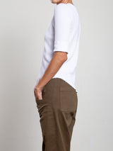 Giada Slim Crew in Thermal - White