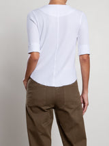 Giada Slim Crew in Thermal - White