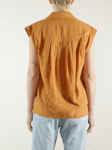 Audrey Band Sleeve Shirt in Gossamer Check - Cardamom *Final Sale*