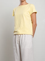 Kerri Boxy Crop Tee in Supima Slub - Butter