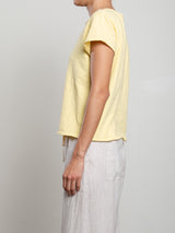 Kerri Boxy Crop Tee in Supima Slub - Butter
