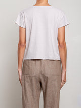 Kerri Boxy Crop Tee in Supima Slub - Fog