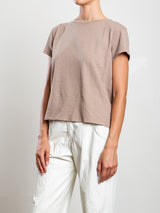 Kerri Boxy Crop Tee in Supima Slub - Foundation