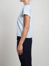 Kerri Boxy Crop Tee in Supima Slub - Sky