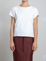 Kerri Boxy Crop Tee in Supima Slub - White