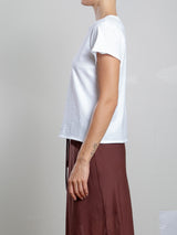 Kerri Boxy Crop Tee in Supima Slub - White