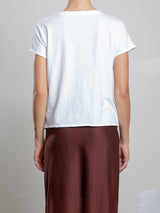 Kerri Boxy Crop Tee in Supima Slub - White
