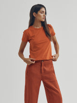 Audrey Baby Tee in Tissue Jersey - Tomato