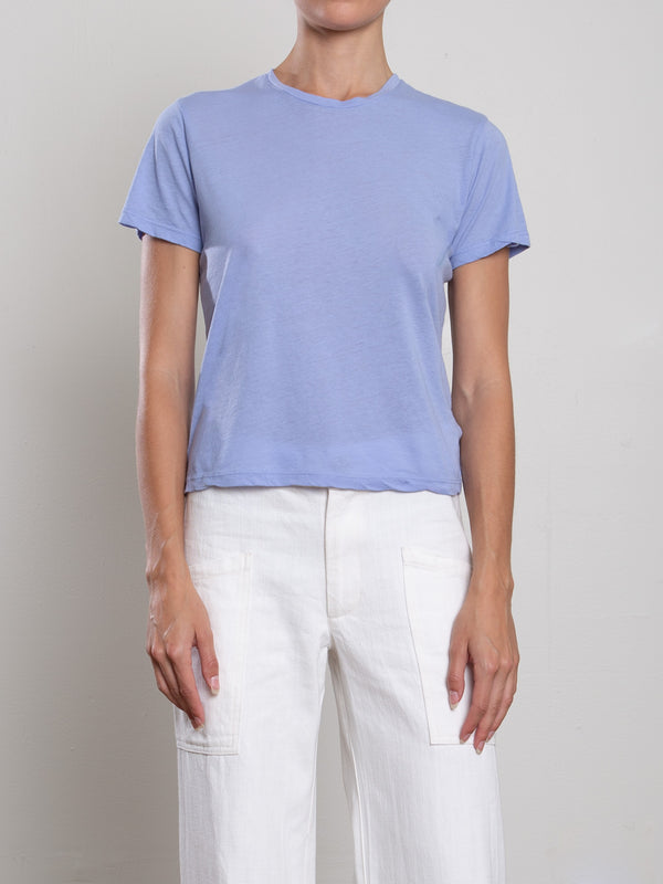 Audrey Baby Tee in Tissue Jersey  - Cornflower