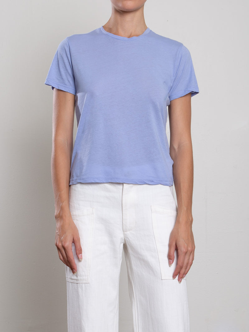 Audrey Baby Tee in Tissue Jersey  - Cornflower