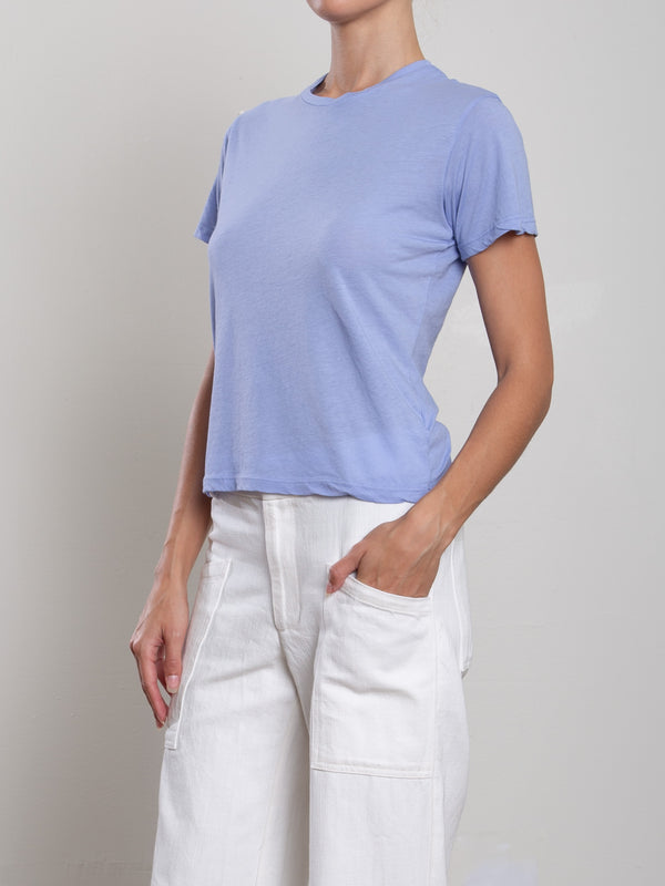 Audrey Baby Tee in Tissue Jersey  - Cornflower