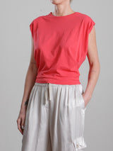 Terrance Tuck Tee in Lightweight Jersey - Poppy