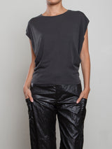Terrance Tuck Tee in Tissue Jersey - Vintage Black