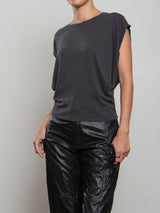 Terrance Tuck Tee in Tissue Jersey - Vintage Black
