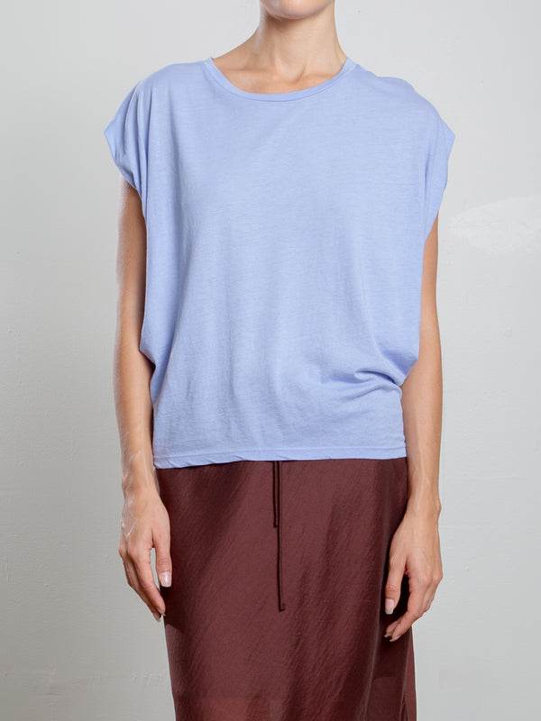 Terrance Tuck Tee in Tissue Jersey - Cornflower