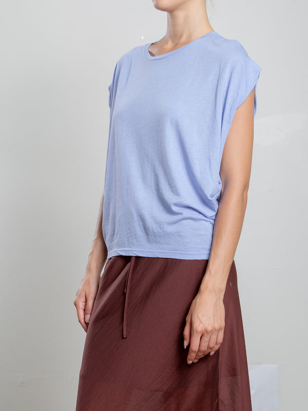 Terrance Tuck Tee in Tissue Jersey - Cornflower