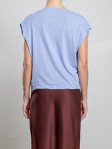 Terrance Tuck Tee in Tissue Jersey - Cornflower