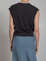 Terrance Tuck Tee in Tissue Jersey - Vintage Black