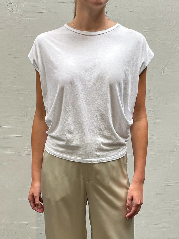 Terrance Tuck Tee in Tissue Jersey - White