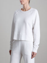 Sophia Crop Sweatshirt in French Terry - Ivory