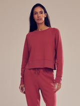 Sophia Crop Sweatshirt in French Terry - Jam