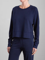 Sophia Crop Sweatshirt in French Terry - Midnight