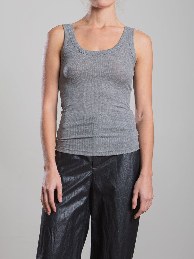 Cass Tank in Heather Cashmere Rib