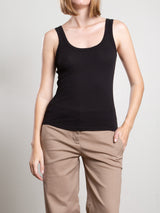 Cass Tank in Lightweight Rib - Black