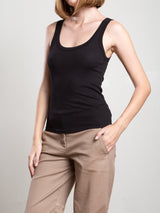 Cass Tank in Lightweight Rib - Black