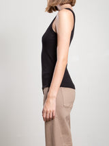 Cass Tank in Lightweight Rib - Black