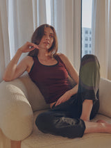Cass Tank in Lightweight Rib - Marsala